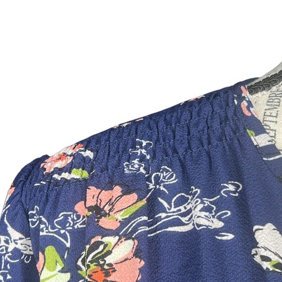 Fun2Fun SMALL Kenmore Split Neck Blouse - Stitch Fix 3/4 Sleeve Floral Top - Picture 9 of 11